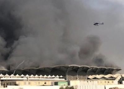 فیلم، آتش سوزی بزرگ در جده؛ توقف حرکت قطارها و زخمی شدن 9 نفر